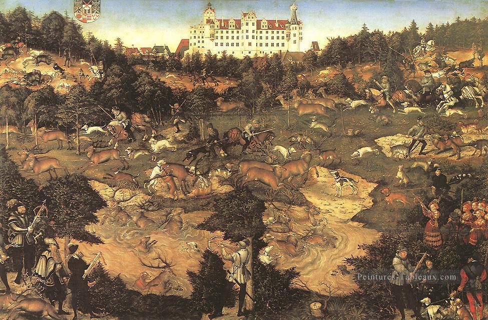 Chasse en l’honneur de Charles V au château de Torgau Renaissance Lucas Cranach l’Ancien Peintures à l'huile